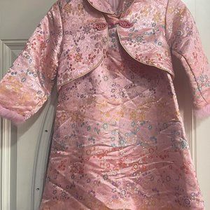 Chinese Style Embroidery Jacquard girl two piece set